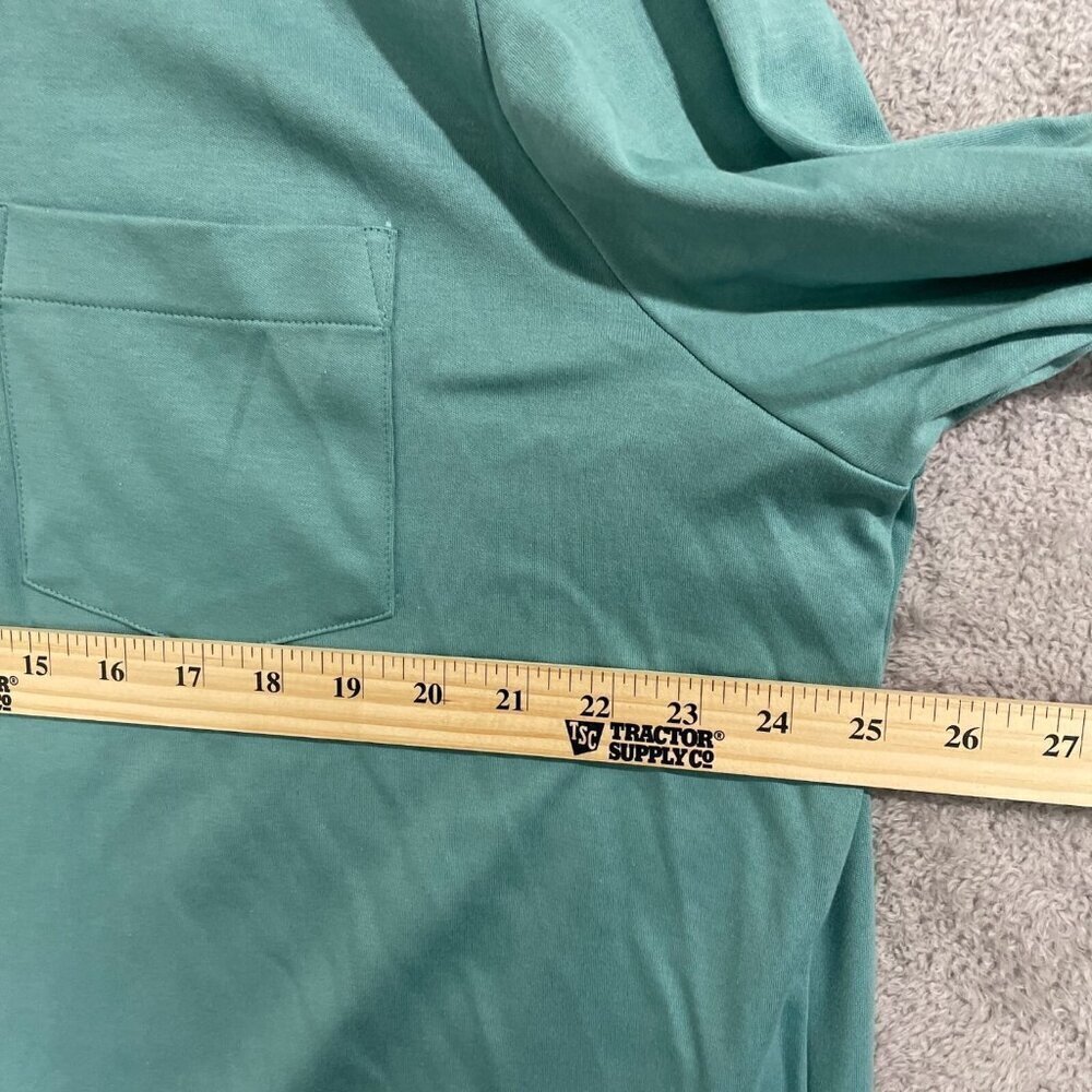 NWOT Lands' End Men's XL Traditional Fit Long-Sleeve Polo Shirt Teal Cotton - Picture 4 of 8